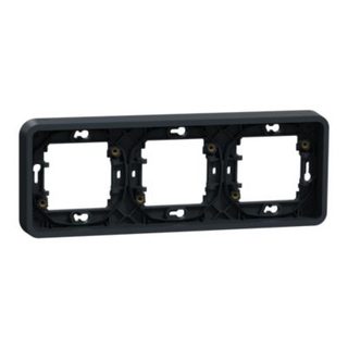 Cadre encastré Mureva Styl 3 postes horizontal IP55 IK08 gris RAL 7016 - MUR34109