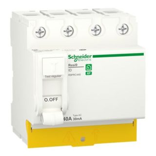 Resi9 - Interrupteur différentiel 4P 40A 30mA Type AC peignable - R9PRC440