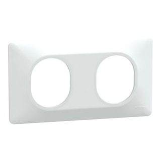 Plaque de finition 2 postes Schneider Electric Ovalis S320704 coloris blanc l.158 x P.10 x H.87 mm