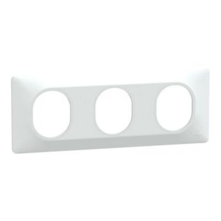 Plaque de finition 3 postes Schneider Electric Ovalis S320706 coloris blanc l.229 x P.10 x H.87 mm