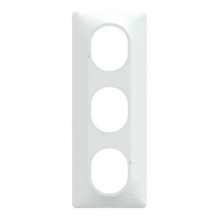 Plaque de finition 3 postes Schneider Electric Ovalis S320726 coloris blanc l.87 x P.10 x H.229 mm