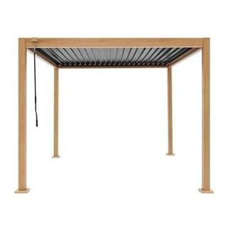 Pergola bioclimatique GAYA - Structure en aluminium et en acier - l300 x P300 x H240 cm - Aspect Bois