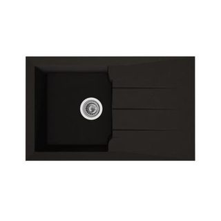 Evier - Résine BMC - Noir - A encastrer - STRADOUR - Alineo 1C - 81 x 50 cm