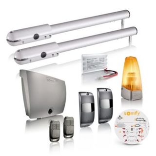 Somfy Motorisation de portail battant à vérin SGS Essential RTS - Livrée avec 2 télécommandes Keypop, feu orange, photocellules
