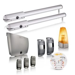 Somfy Motorisation de portail battant à vérin SGS Essential RTS - Livrée avec 3 télécommandes Keypop, feu orange et photocellules