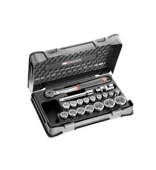 Coffret cliquet 1/2" et douilles 6 pans métriques 19 pièces - S.161-2P6PB, chrome-molybdène