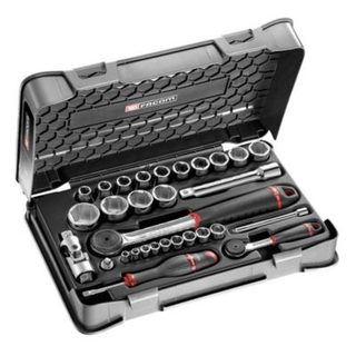 FACOM Coffret douilles 1/4" - 1/2" 6 pans métriques - 30 pièces