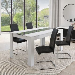 Lot de 4 chaises MIA noires pour salle à manger