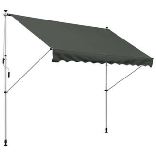 Store banne manuel rétractable 3 x 1,5 m réglable installation rapide métal alu polyester anti-UV