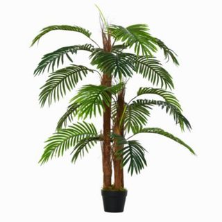 Palmier artificiel hauteur 1,2 m arbre artificiel tronc branches lichen feuilles grand réalisme pot inclus