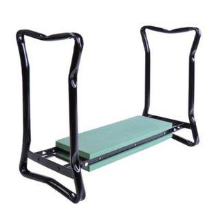 Tabouret de jardin pliable agenouilloir de jardin siège jardinage avec coussin acier EVA noir vert