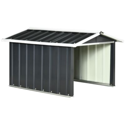 Abri de jardin pour tondeuse à gazon robot-tondeuse - garage tondeuse robot - tôle acier ondulé gris blanc