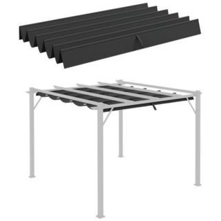 Toile de rechange pour pergola rétractable 3 x 3 m polyester haute densité imperméabilisé gris