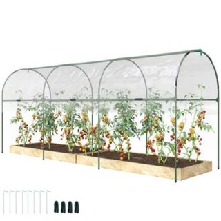 Serre de jardin serre à tomates dim. 4L x 1,23l x 1,71H m acier thermolaqué vert PVC haute densité transparent