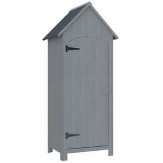 Armoire abri de jardin remise pour outils 3 étagères porte loquet toit pente bitumé dim. 77L x 54l x 179H cm bois sapin