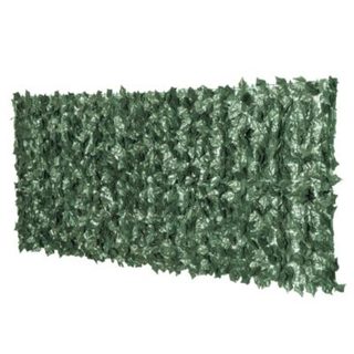 Haie artificielle brise-vue décoration rouleau 2,4L x 1H m feuillage réaliste anti-UV vert