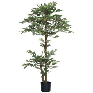 Plante artificielle ficus H.1,5 m troncs branches liane lichen feuilles grand réalisme pot inclus