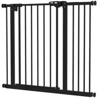 Barrière de sécurité chien - porte double verrouillage - L.94 cm max. - sans perçage - métal noir