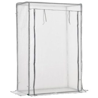 Serre de jardin serre à tomates porte zippée déroulante - 1x0,5x1,5m - acier PVC blanc transparent