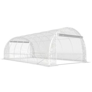 Serre tunnel de jardin 18 m² - 2 grandes portes enroulables - acier galvanisé bâche transparente