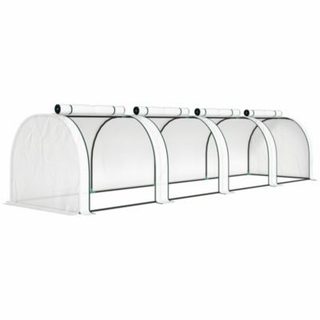 Mini serre de jardin serre à tomates 4 x 1 x 0,8 m 4 portes zippées