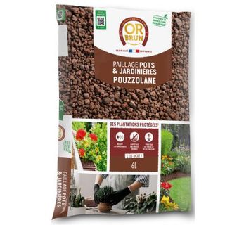 Pouzzolane paillage pots et jardinières 6L Or Brun