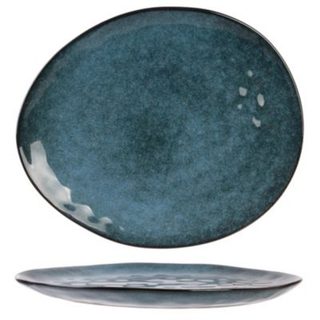 ASSIETTE GALET 27.5X23CM AU GRES DU TEMPS BLEU M12