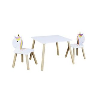 Table et 2 chaises en bois licorne Lily