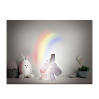 Veilleuse - HOME DECO KIDS - Licorne - Projection Murale - Blanc et Rose