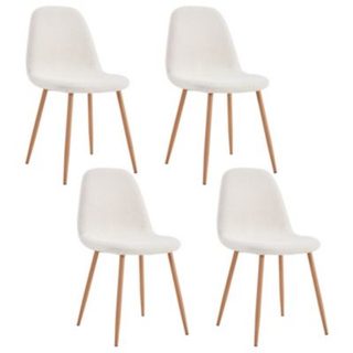 Lot de 4 Chaises - HOME DECO FACTORY - Freya - Confortables - Blanc et marron