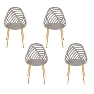 Lot de 4 Chaises - HOME DECO FACTORY - Alameda - Élégantes - Grises