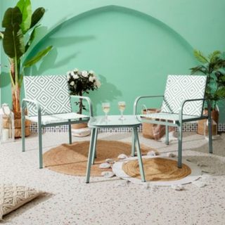 Salon de Jardin - HOME DECO FACTORY - MEXICO - Graphique - Compact - Vert