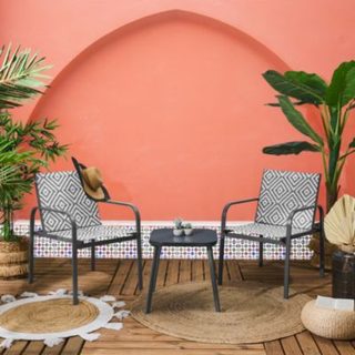 Salon de Jardin - HOME DECO FACTORY - MEXICO - Graphique - Compact - Gris
