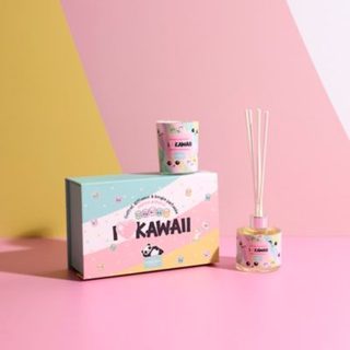 Bougie - THE CONCEPT FACTORY - Parfumée - Diffuseur - Coffret Kawaii - Multicolore