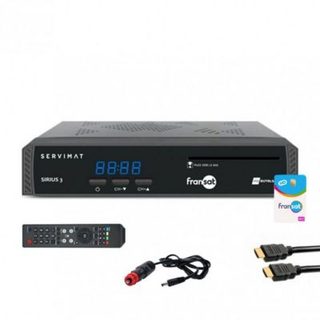 Pack  Récepteur TV satellite HD + carte Fransat PC7 + Câble HDMI + Câble 12V SERVIMAT