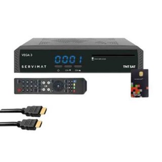 PACK  III Récepteur TV satellite Full HD + Carte d'accès TNTSAT V6 Astra 19.2E + Câble HDMI SERVIMAT