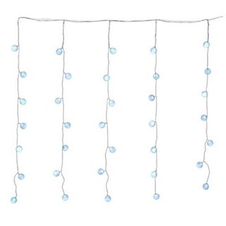 Rideau de Boules Lumineuses 35 LED Blanc Fixe