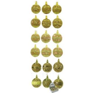 Lot de 6 Boules de Noël Or a Sequins