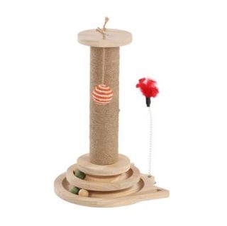Jouet a Griffer pour Chat Zack Plumes et Circuit a Balle