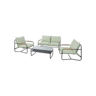 Salon de jardin bas PROLOISIRS XERES 4 pieces avec coussins graphite