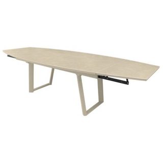 Table de jardin extensible ovale en céramique crème L 180/230/280 x l.110 cm ProLoisirs Manta