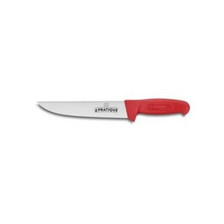 Couteau boucher 20 cm lame acier LE PRATIQUE manche confort rouge antidérapant