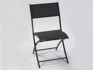 Chaise pliante de jardin en aluminium et textilène coloris noir
