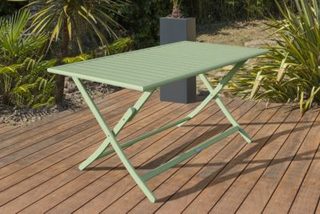 Table de jardin pliante en aluminium - Vert lagune - MARIUS