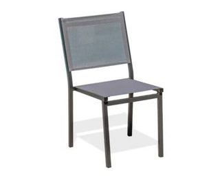 Chaise de jardin TOLEDE empilable en aluminium et textilène gris foncé DCB Garden