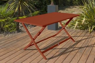 Table de jardin pliante en aluminium - Terracotta - MARIUS