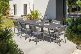 Ensemble repas de jardin en aluminium  - Gris anthracite - STOCKHOLM