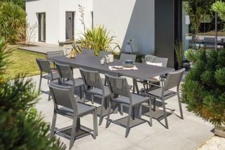 Ensemble repas de jardin en aluminium  - Gris anthracite - STOCKHOLM
