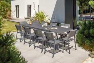 Ensemble repas de jardin en aluminium  - Gris anthracite - STOCKHOLM