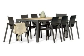Ensemble repas de jardin 8 places avec plateau céramique - VENISE